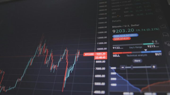 Market / trading chart visual — stand-in for pre-deposit screening before CEX credit.