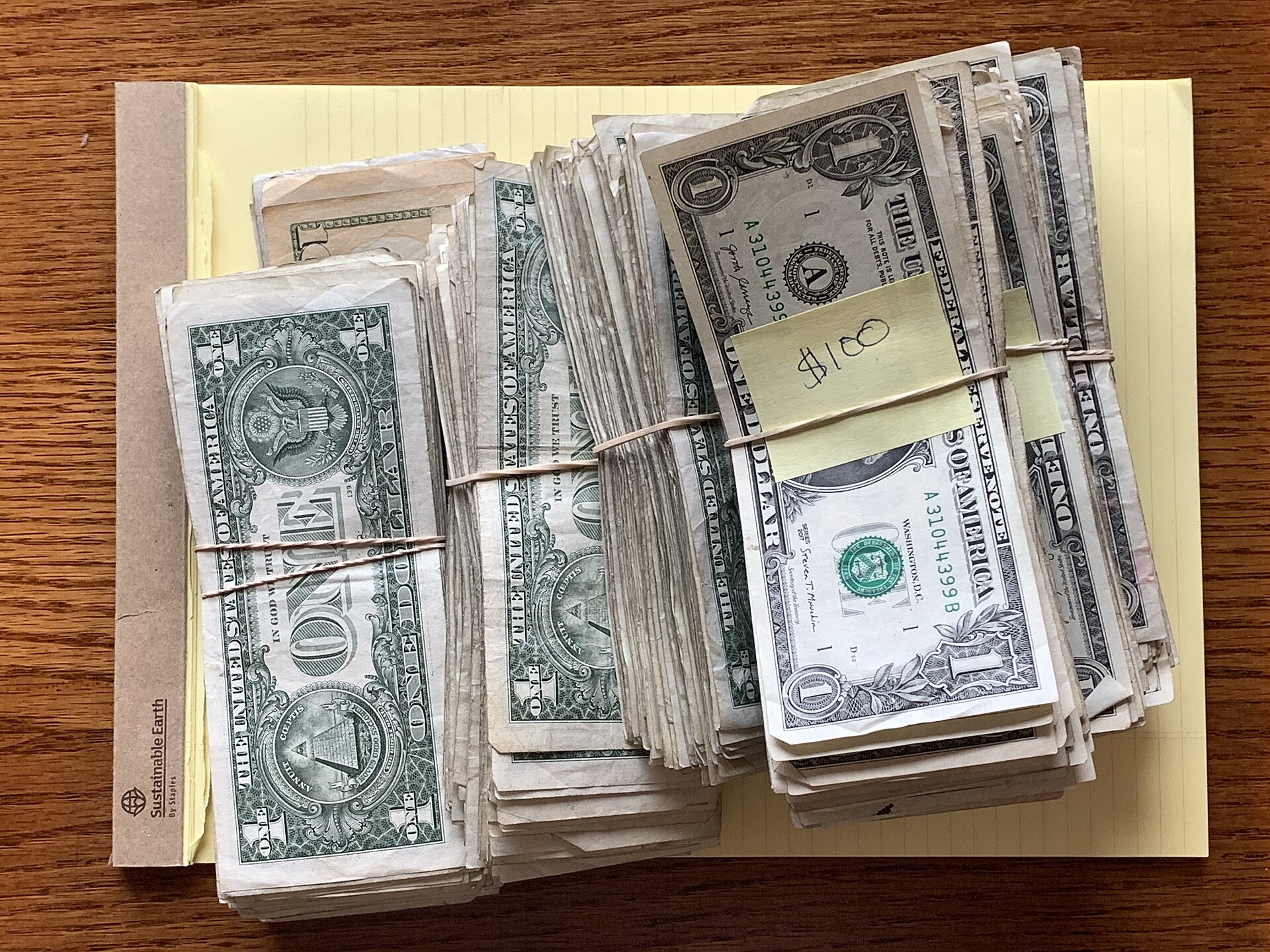 U.S. dollar cash photographed as a reserve-risk visual for stablecoin treasury operations.
